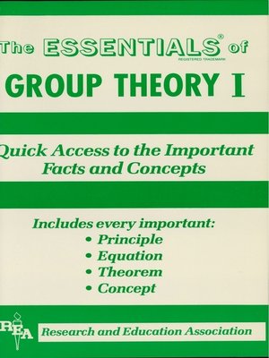 cover image of Group Theory I Essentials